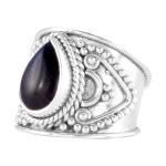 bohemian style top quality oxidized finish silver ring for women